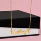 Love From Heaven Personalized Name Necklace in Yellow And Eggplant