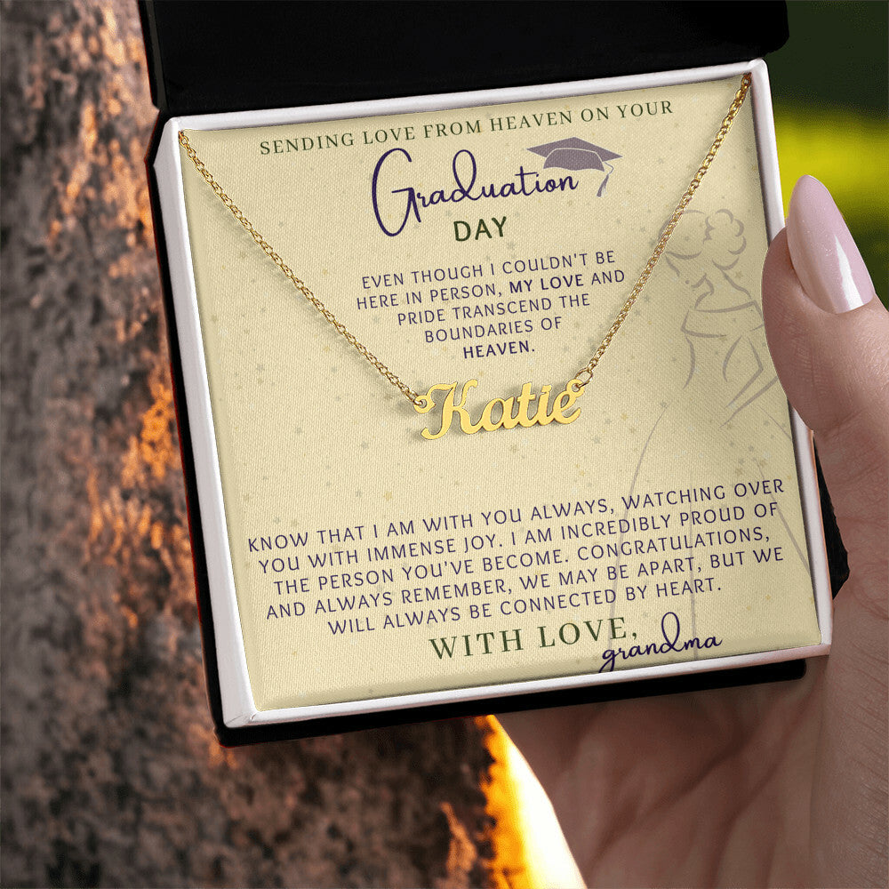 Love From Heaven Personalized Name Necklace in Yellow And Eggplant