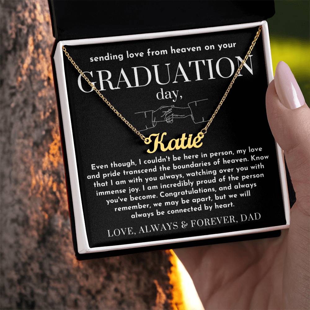 Message from Heaven for Graduation, Gradiation Goft from Guardian Angel, Personalized Gradiation Necklace from Dad