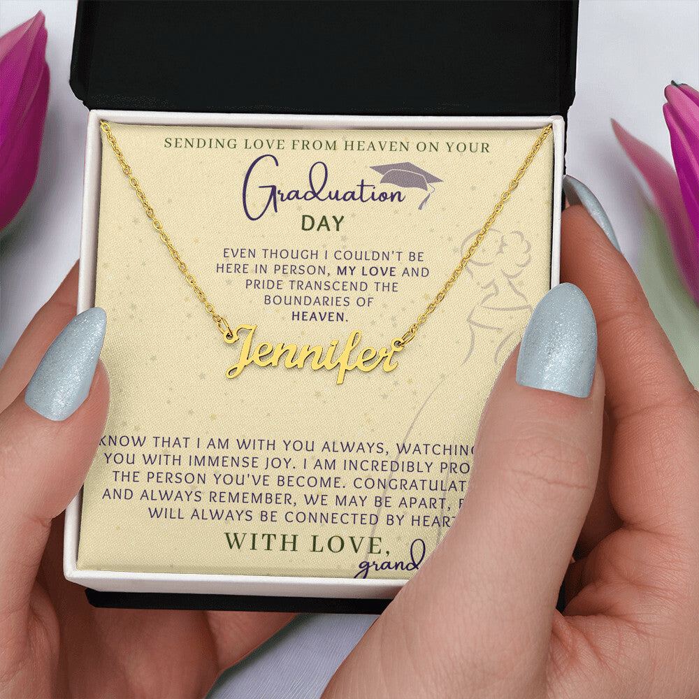 Love From Heaven Personalized Name Necklace in Yellow And Eggplant