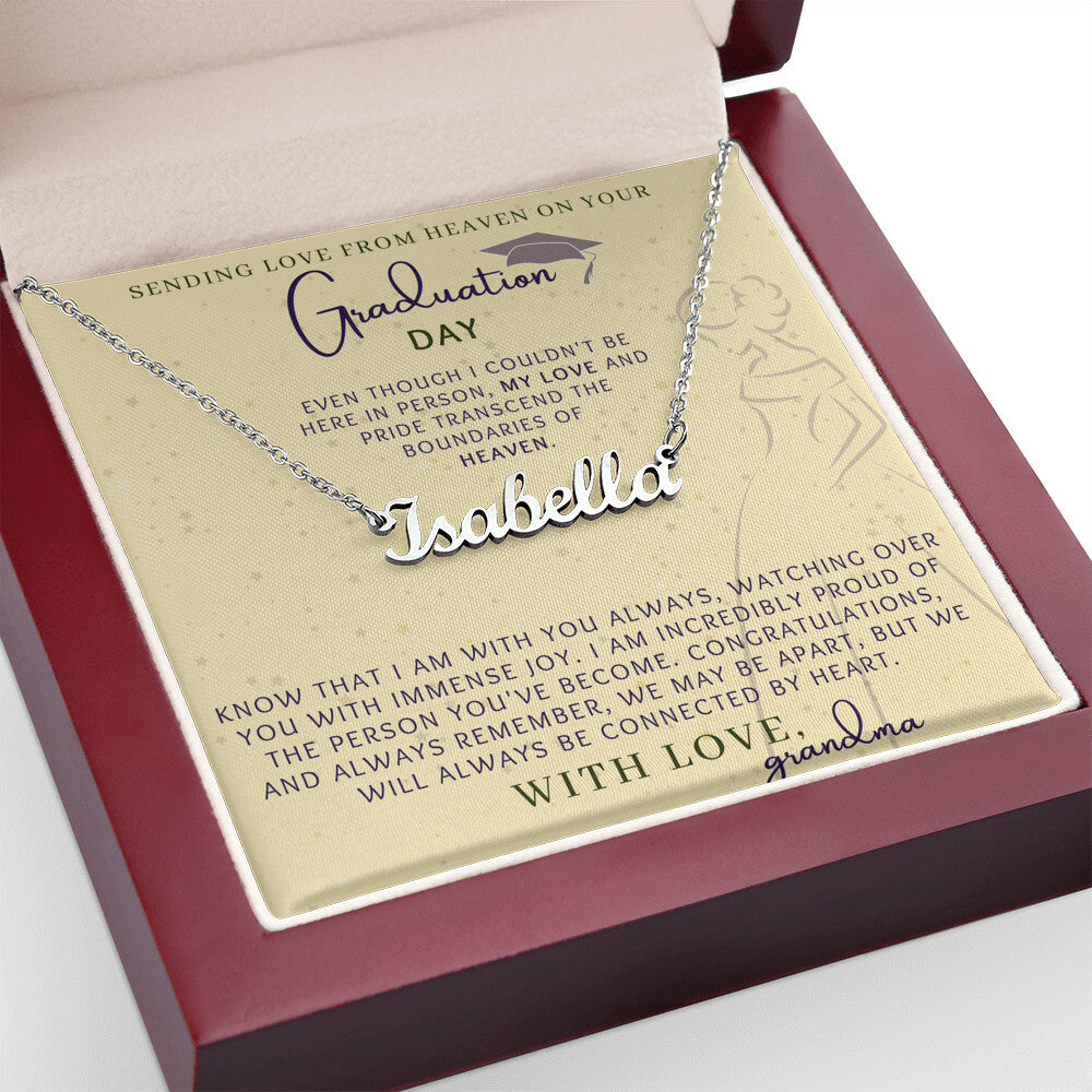Love From Heaven Personalized Name Necklace in Yellow And Eggplant