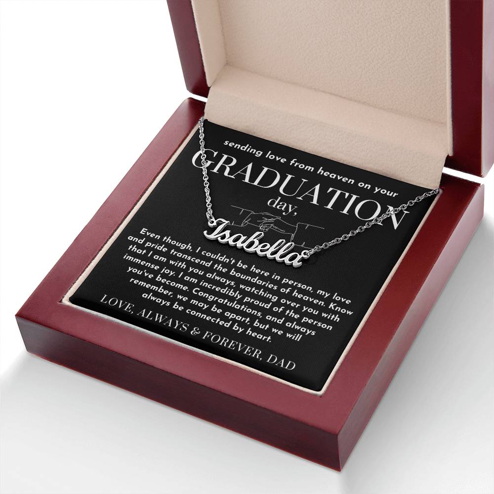 Message from Heaven for Graduation, Gradiation Goft from Guardian Angel, Personalized Gradiation Necklace from Dad