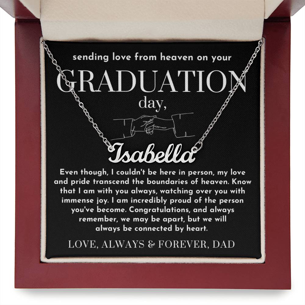 Message from Heaven for Graduation, Gradiation Goft from Guardian Angel, Personalized Gradiation Necklace from Dad