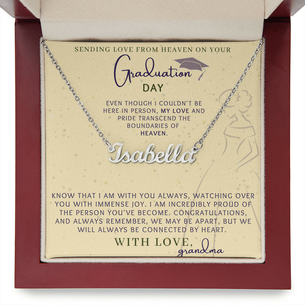 Love From Heaven Personalized Name Necklace in Yellow And Eggplant