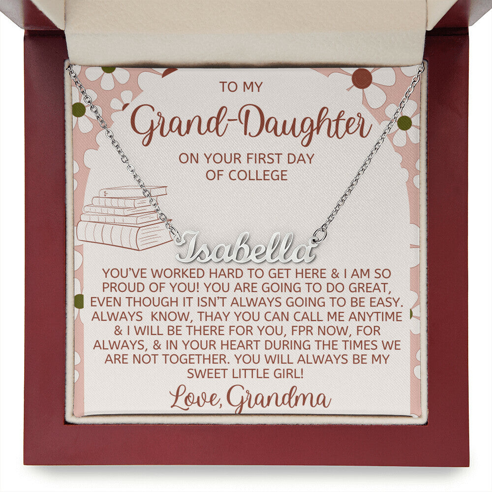 First day of college Necklace - Personalized Name