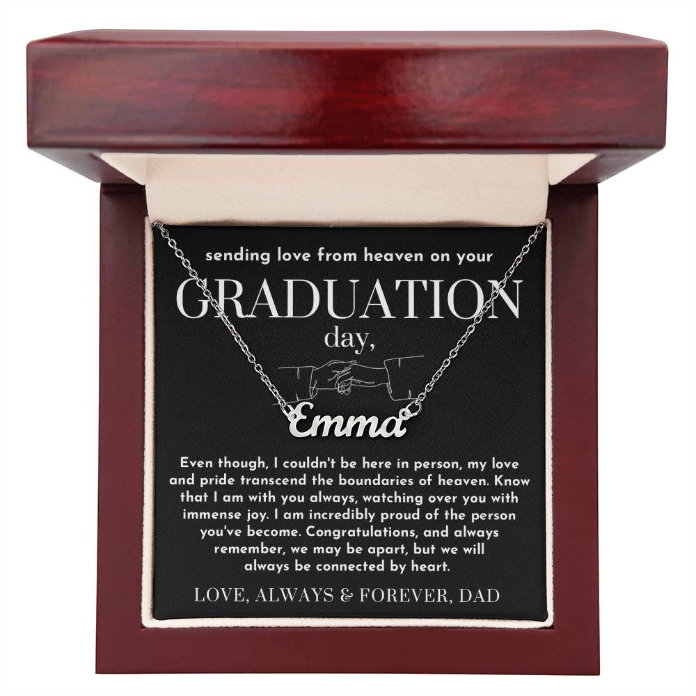 Message from Heaven for Graduation, Gradiation Goft from Guardian Angel, Personalized Gradiation Necklace from Dad