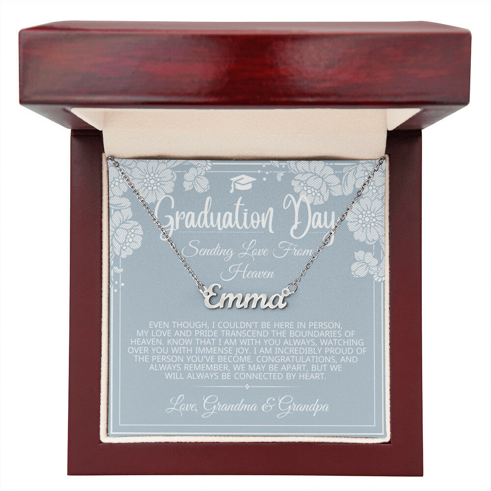 love from heaven name necklace for graduation