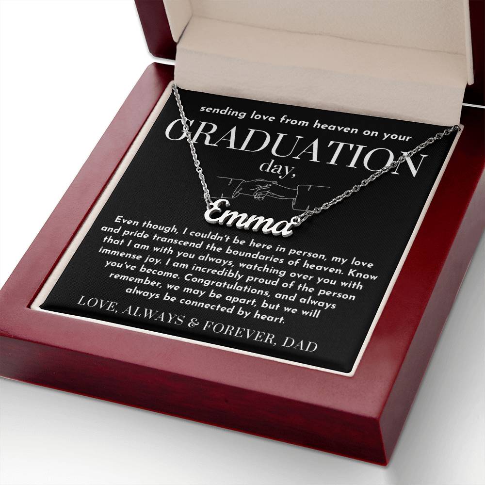 Message from Heaven for Graduation, Gradiation Goft from Guardian Angel, Personalized Gradiation Necklace from Dad