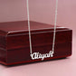 Love From Heaven Personalized Name Necklace in Yellow And Eggplant