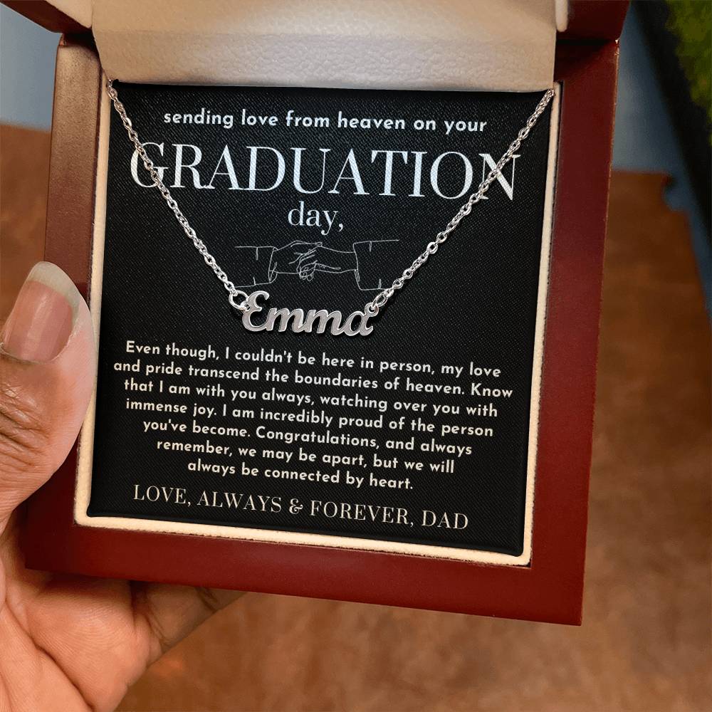 Message from Heaven for Graduation, Gradiation Goft from Guardian Angel, Personalized Gradiation Necklace from Dad