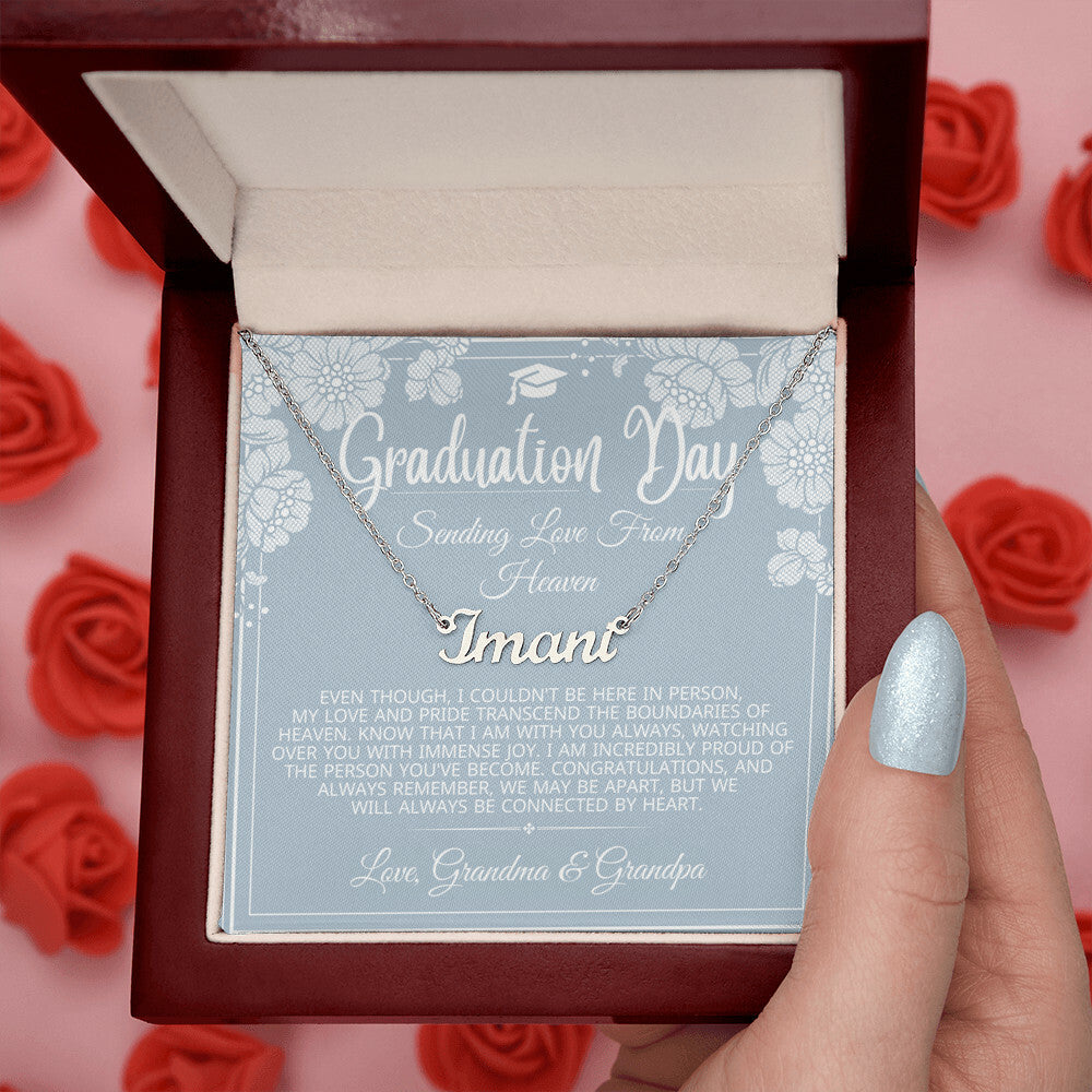love from heaven name necklace for graduation