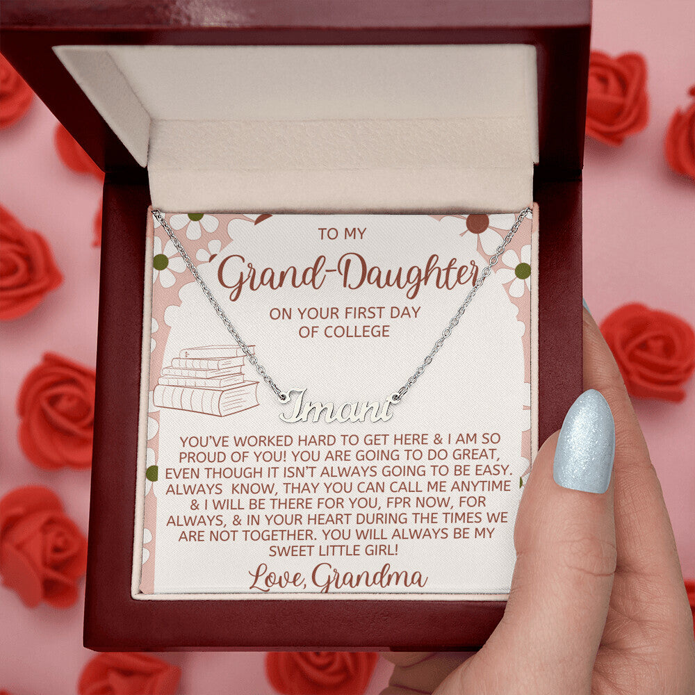 First day of college Necklace - Personalized Name