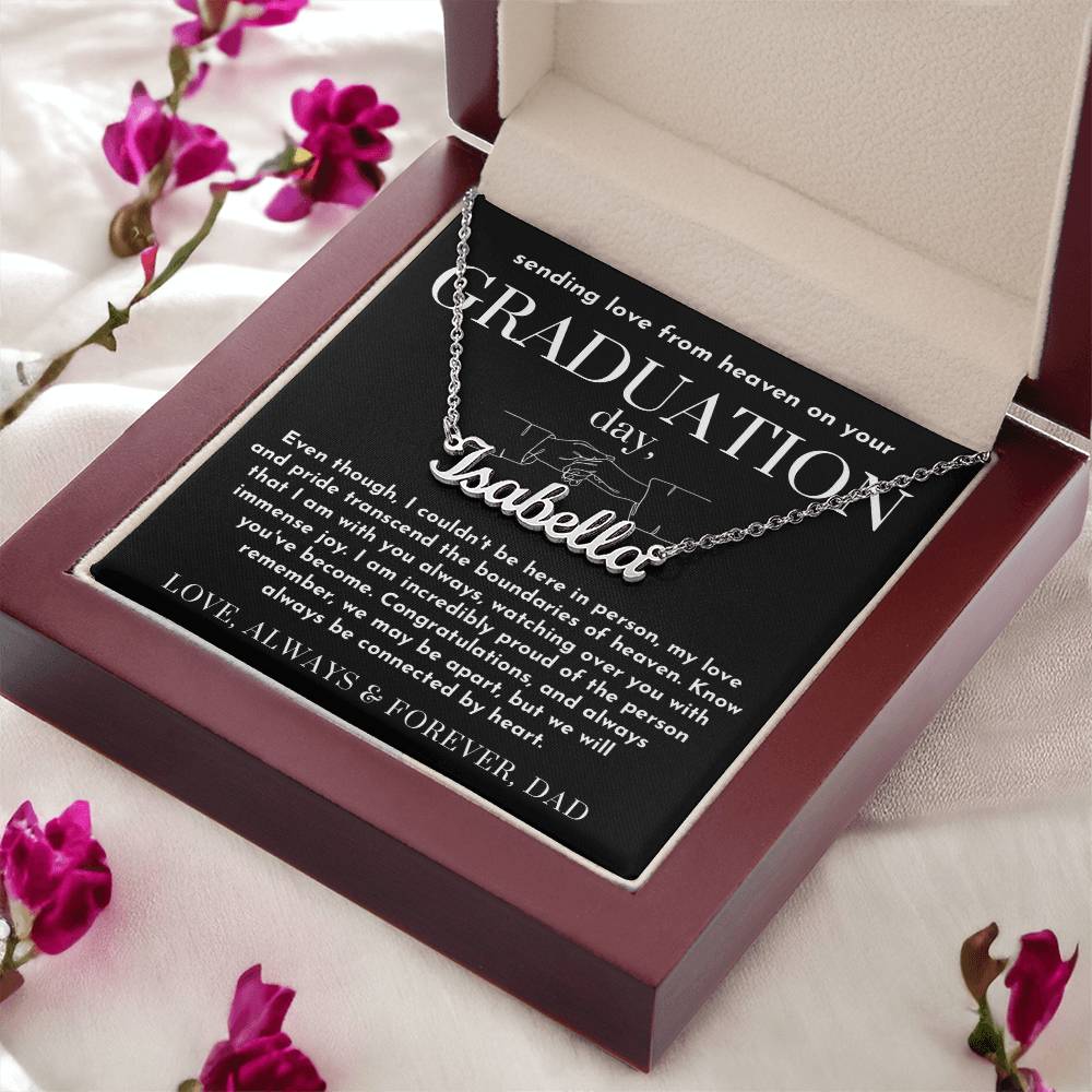 Message from Heaven for Graduation, Gradiation Goft from Guardian Angel, Personalized Gradiation Necklace from Dad