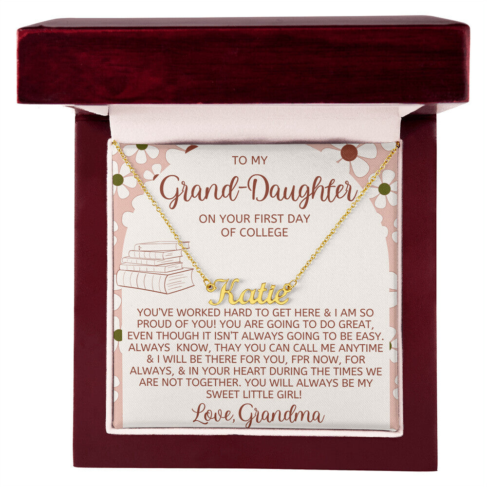 First day of college Necklace - Personalized Name