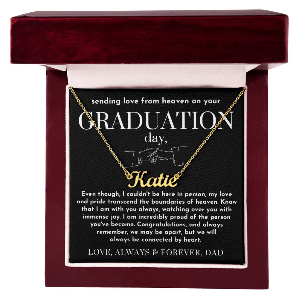 Message from Heaven for Graduation, Gradiation Goft from Guardian Angel, Personalized Gradiation Necklace from Dad