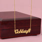 Love From Heaven Personalized Name Necklace in Yellow And Eggplant