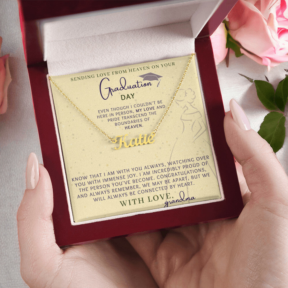 Love From Heaven Personalized Name Necklace in Yellow And Eggplant