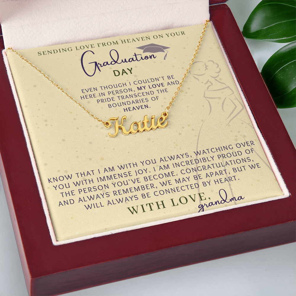 Love From Heaven Personalized Name Necklace in Yellow And Eggplant