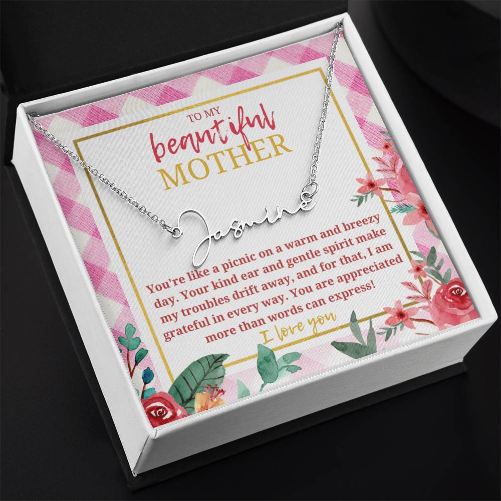 Cute mom necklace pink