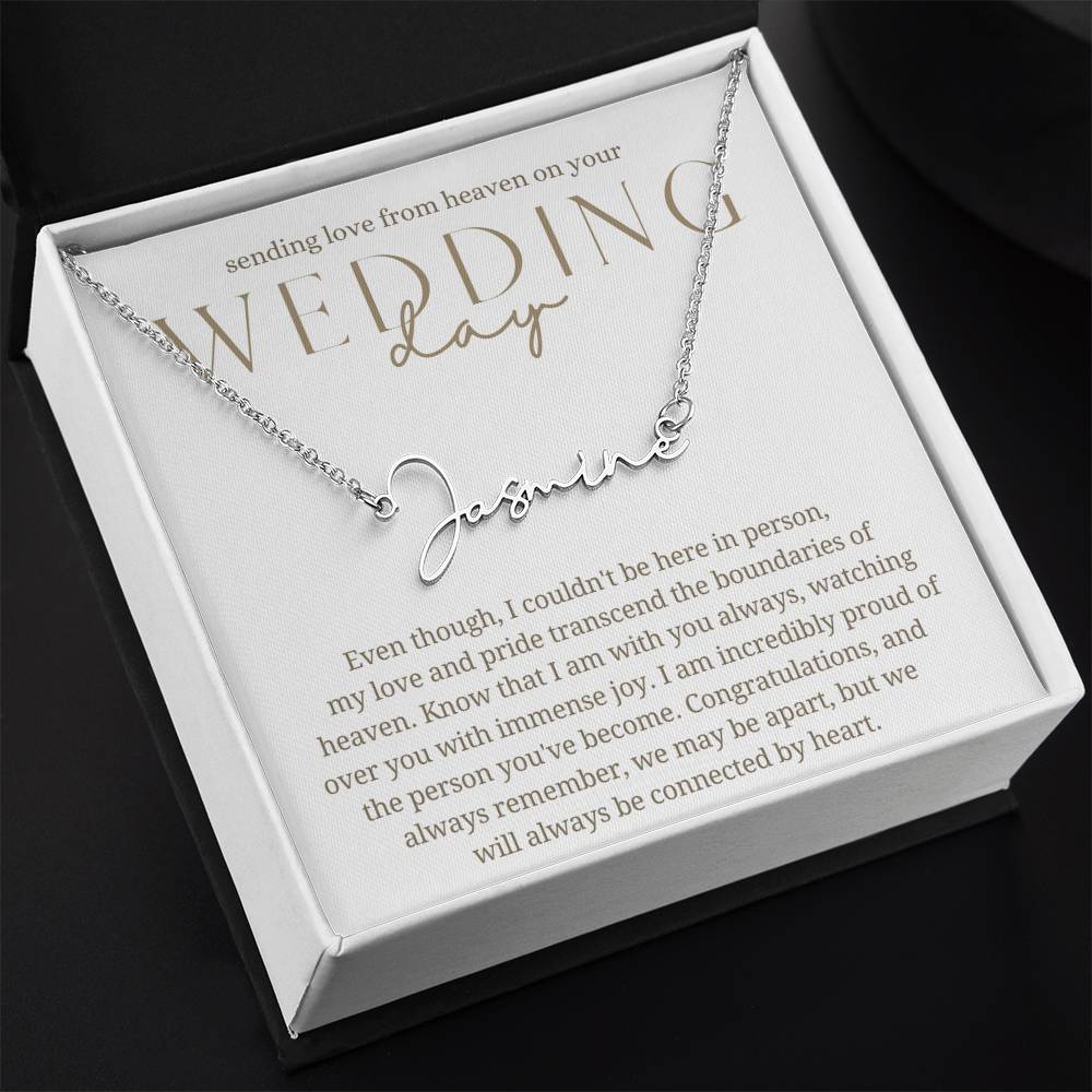 Wedding Day  Gift from Heaven, Parent Memorial Gift, Grandparent Remembrance Gift, Daughter, from Mother, from Father, Mom, Dad, Angel