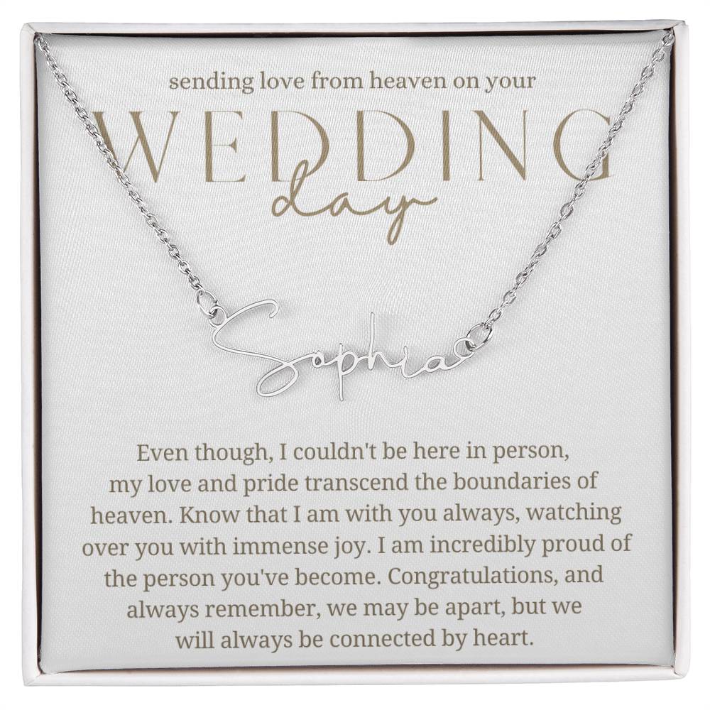 Wedding Day  Gift from Heaven, Parent Memorial Gift, Grandparent Remembrance Gift, Daughter, from Mother, from Father, Mom, Dad, Angel