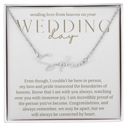 Wedding Day  Gift from Heaven, Parent Memorial Gift, Grandparent Remembrance Gift, Daughter, from Mother, from Father, Mom, Dad, Angel