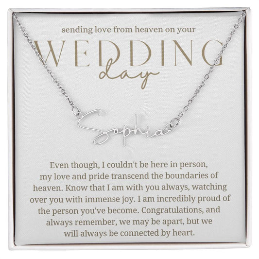 Wedding Day  Gift from Heaven, Parent Memorial Gift, Grandparent Remembrance Gift, Daughter, from Mother, from Father, Mom, Dad, Angel