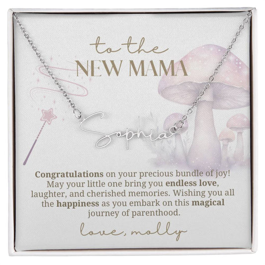 Cute watercolor mushroom gift for new mama
