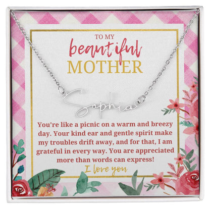 Cute mom necklace pink