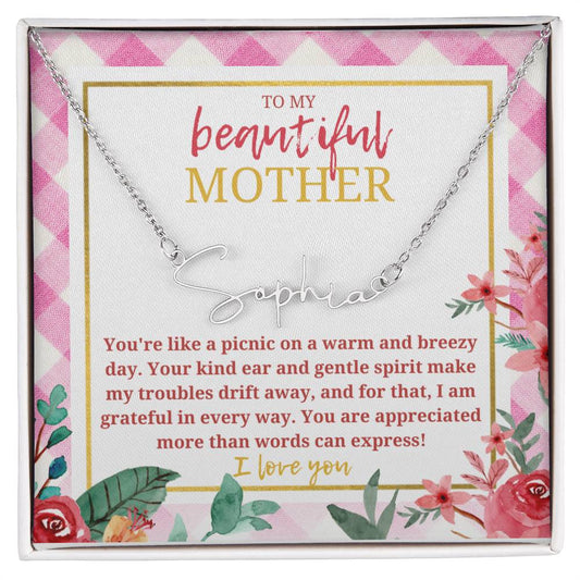 Cute mom necklace pink
