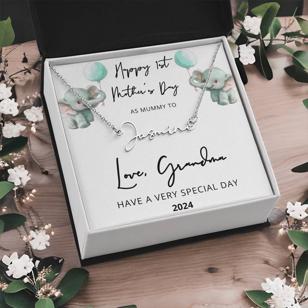 Personalized First Time Mom Gift, 1st Time Mummy, Gift for new Mum, Kids Name Necklace, Gift from Husband, Mother, Grandma, Baby
