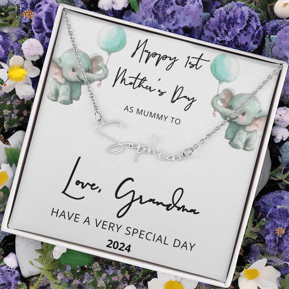 Personalized First Time Mom Gift, 1st Time Mummy, Gift for new Mum, Kids Name Necklace, Gift from Husband, Mother, Grandma, Baby