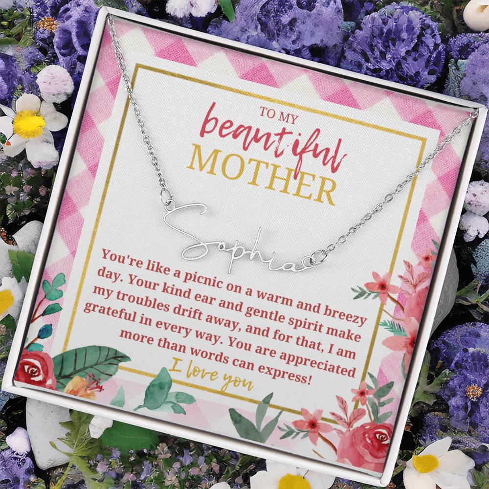 Cute mom necklace pink