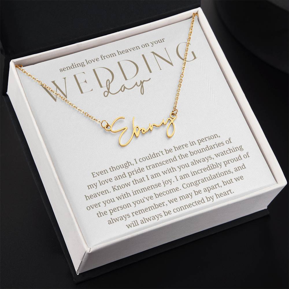 Wedding Day  Gift from Heaven, Parent Memorial Gift, Grandparent Remembrance Gift, Daughter, from Mother, from Father, Mom, Dad, Angel