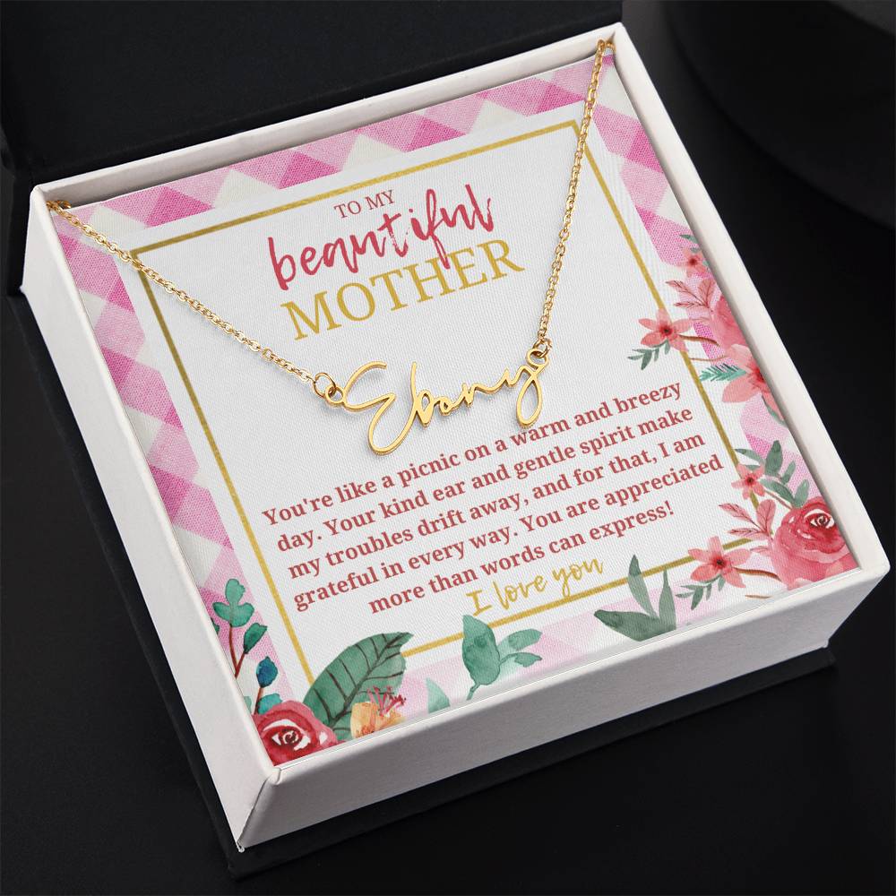 Cute mom necklace pink