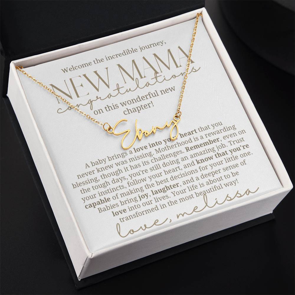 New mama custom baby name necklace