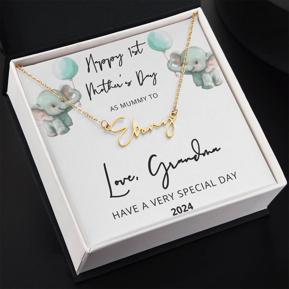 Personalized First Time Mom Gift, 1st Time Mummy, Gift for new Mum, Kids Name Necklace, Gift from Husband, Mother, Grandma, Baby