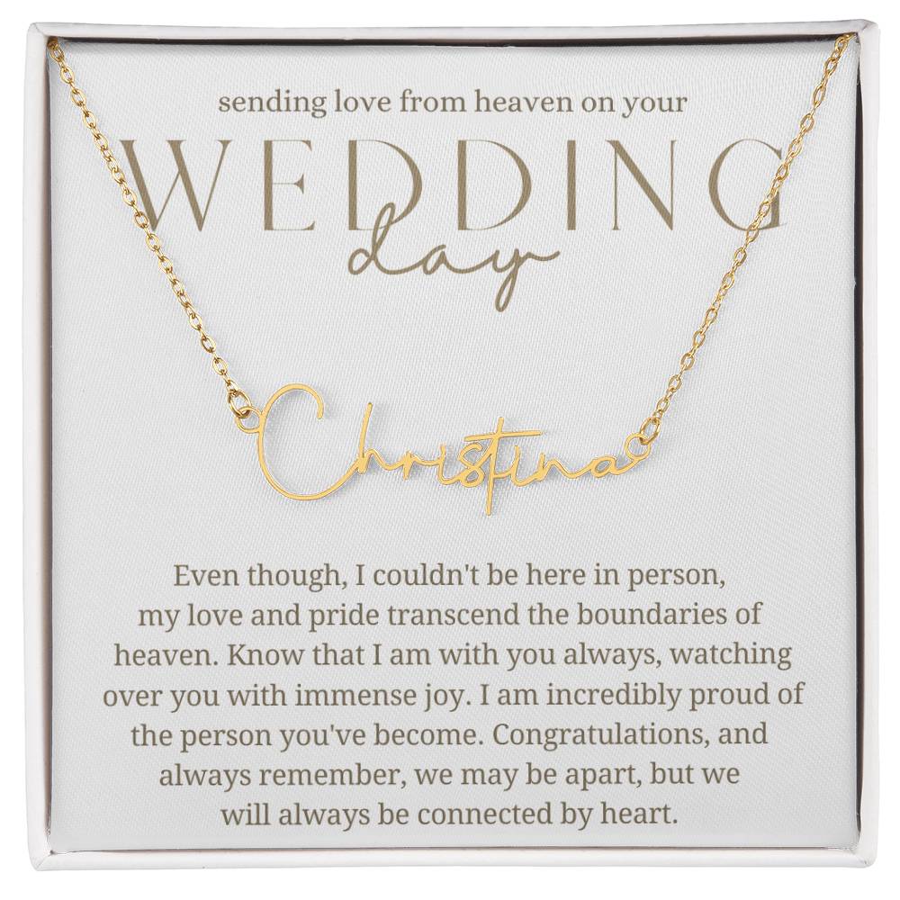 Wedding Day  Gift from Heaven, Parent Memorial Gift, Grandparent Remembrance Gift, Daughter, from Mother, from Father, Mom, Dad, Angel