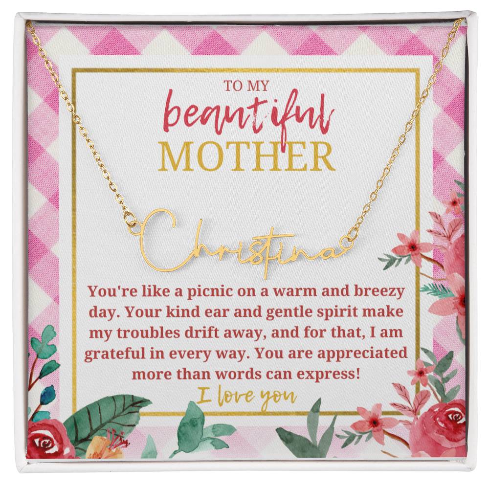 Cute mom necklace pink
