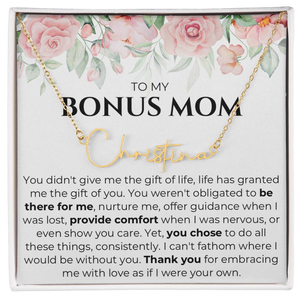 Bonus mom name necklace