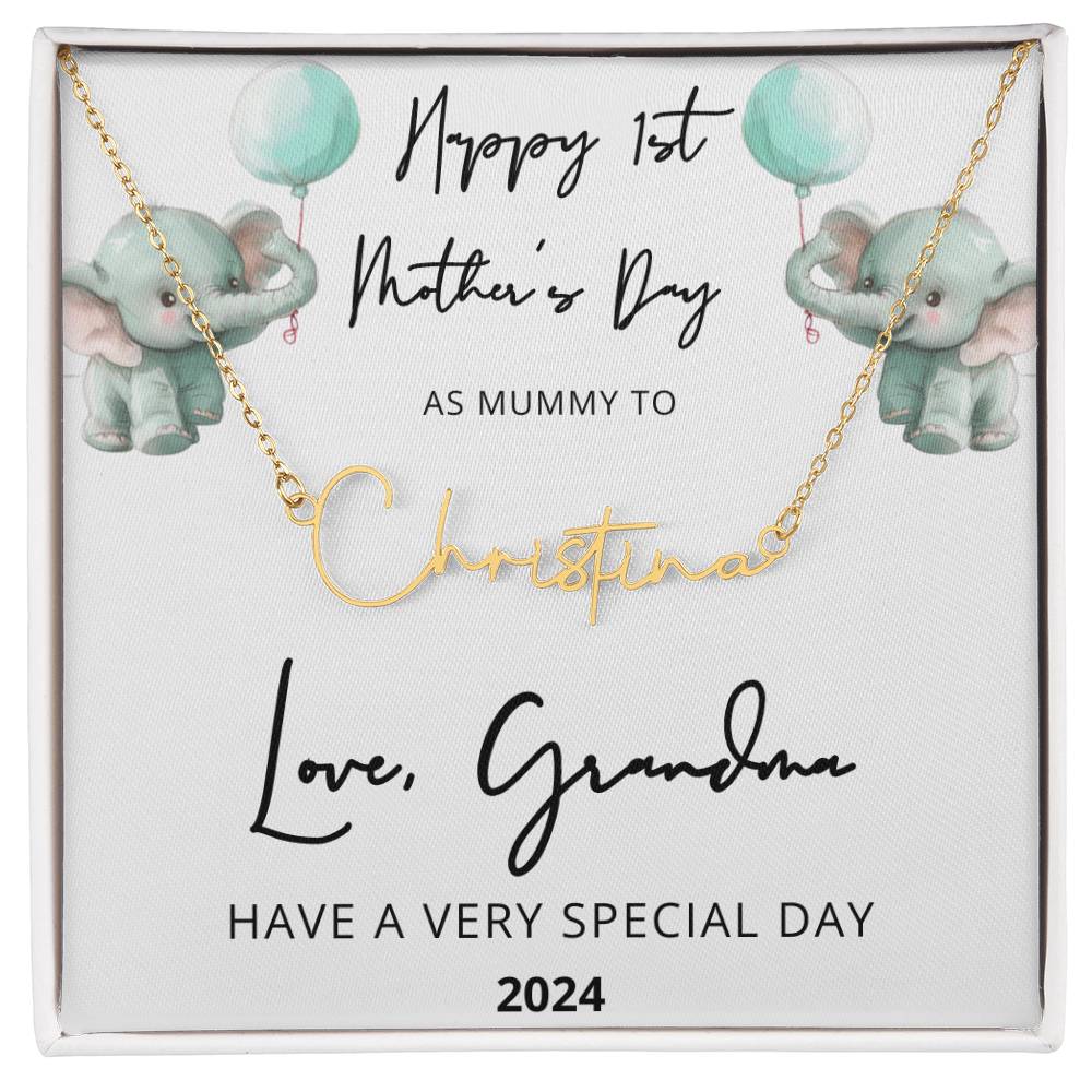 Personalized First Time Mom Gift, 1st Time Mummy, Gift for new Mum, Kids Name Necklace, Gift from Husband, Mother, Grandma, Baby