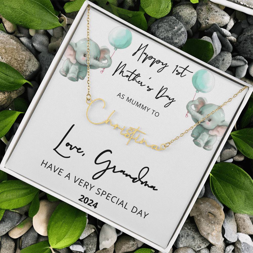 Personalized First Time Mom Gift, 1st Time Mummy, Gift for new Mum, Kids Name Necklace, Gift from Husband, Mother, Grandma, Baby