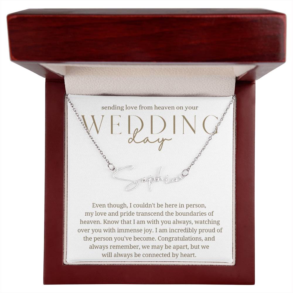 Wedding Day  Gift from Heaven, Parent Memorial Gift, Grandparent Remembrance Gift, Daughter, from Mother, from Father, Mom, Dad, Angel