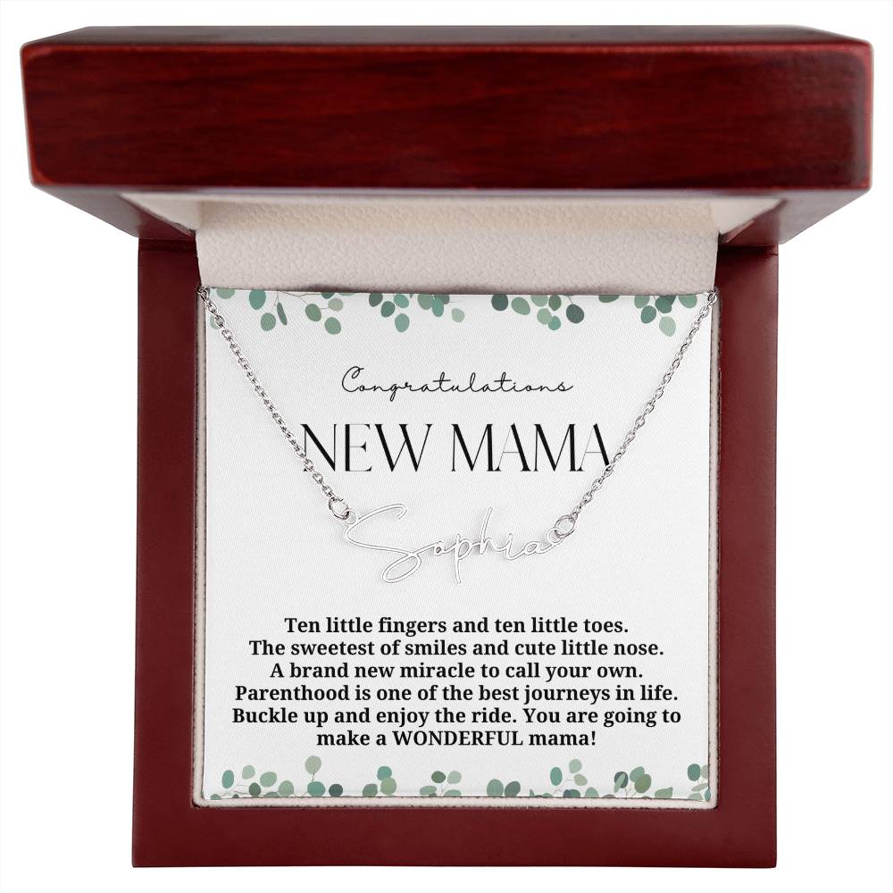 new mama eucalyptus name neckalce