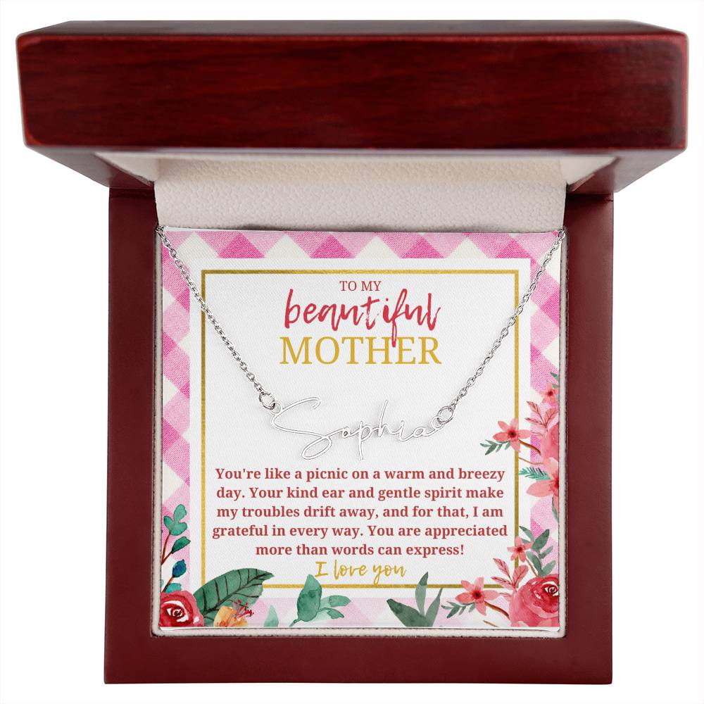Cute mom necklace pink