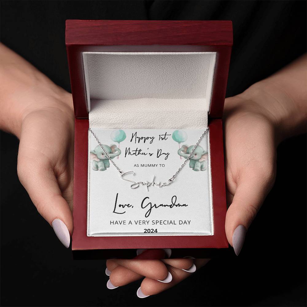 Personalized First Time Mom Gift, 1st Time Mummy, Gift for new Mum, Kids Name Necklace, Gift from Husband, Mother, Grandma, Baby