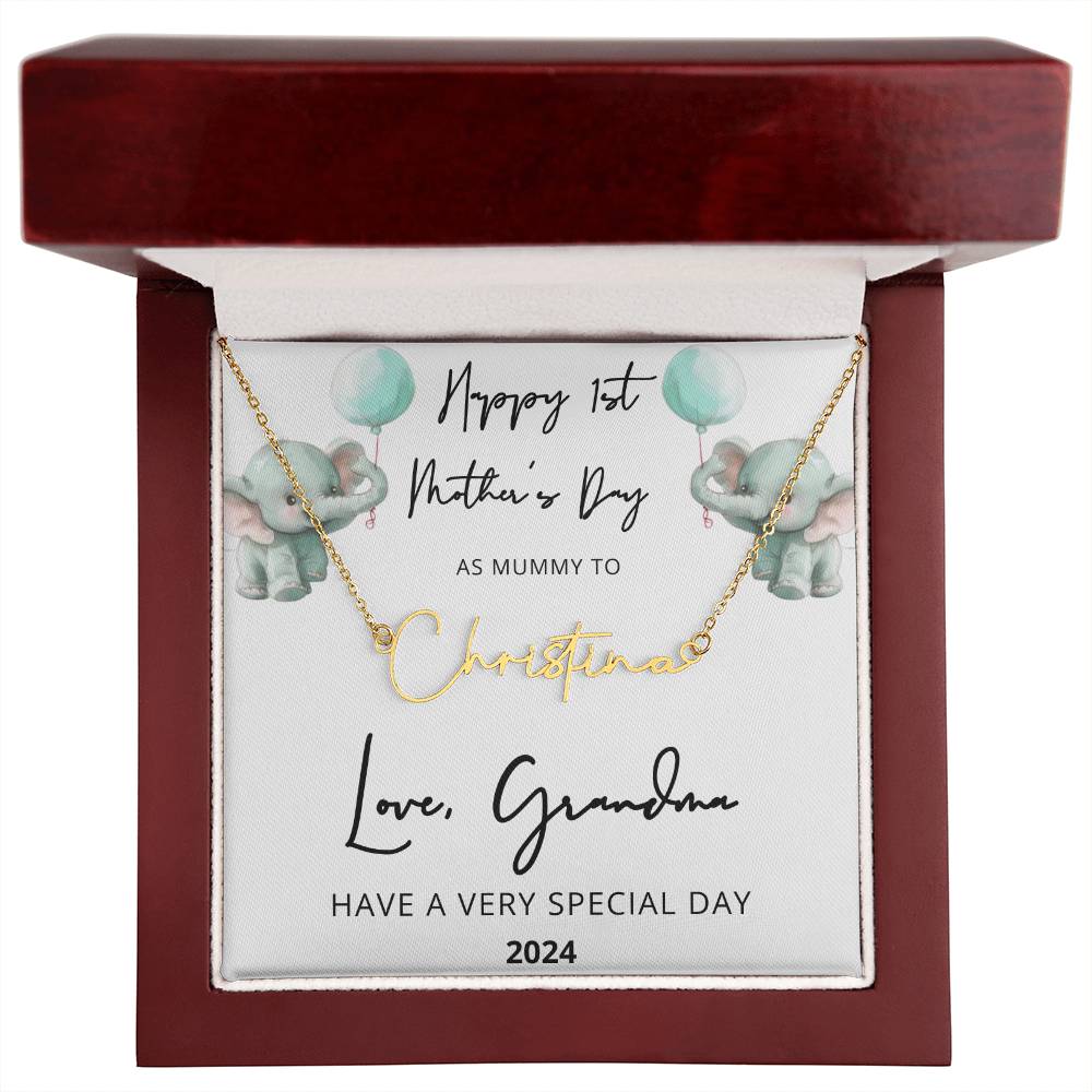 Personalized First Time Mom Gift, 1st Time Mummy, Gift for new Mum, Kids Name Necklace, Gift from Husband, Mother, Grandma, Baby