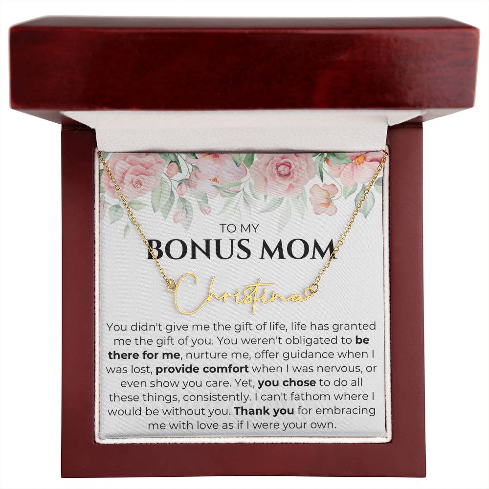 Bonus mom name necklace