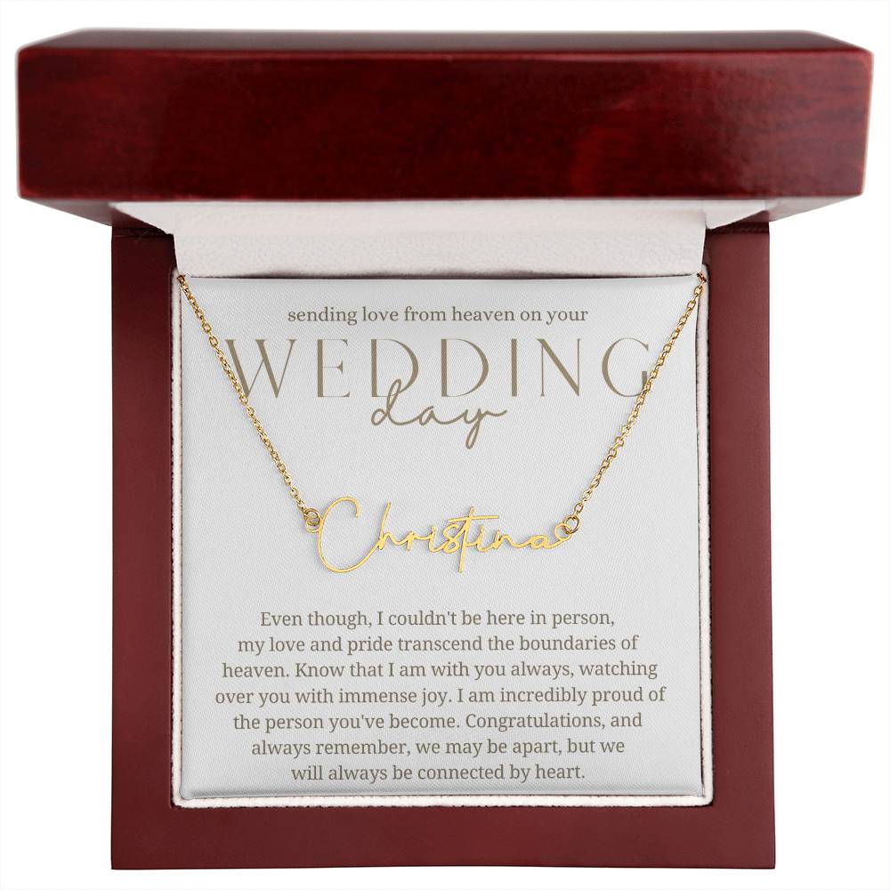 Wedding Day  Gift from Heaven, Parent Memorial Gift, Grandparent Remembrance Gift, Daughter, from Mother, from Father, Mom, Dad, Angel