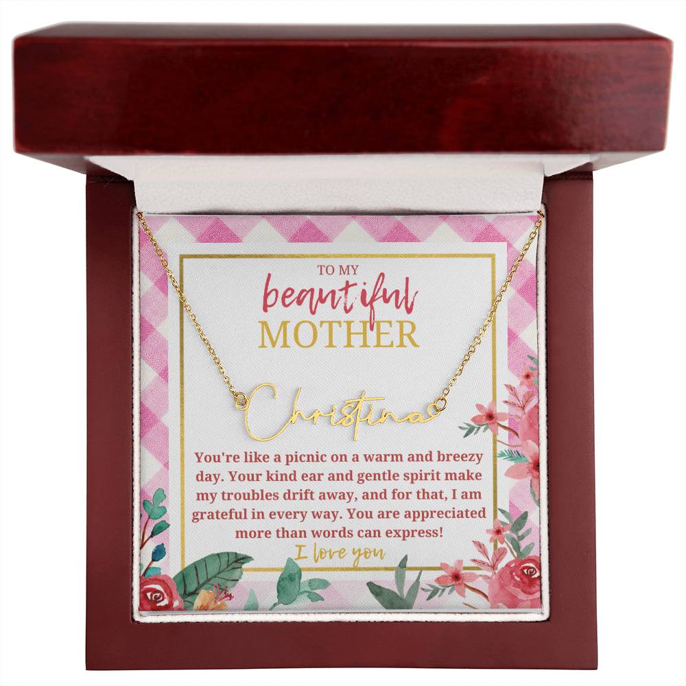 Cute mom necklace pink